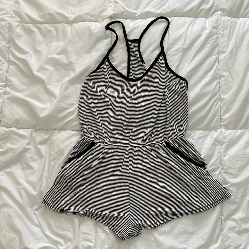 Urban Outfitters Black and White Striped Romper
